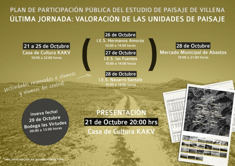 Invitación a la jornada final del Estudio de Paisaje del término de Villena