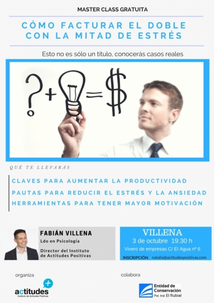 Master class gratuita - CÓMO FACTURAR EL DOBLE CON LA MITAD DE ESTRÉS